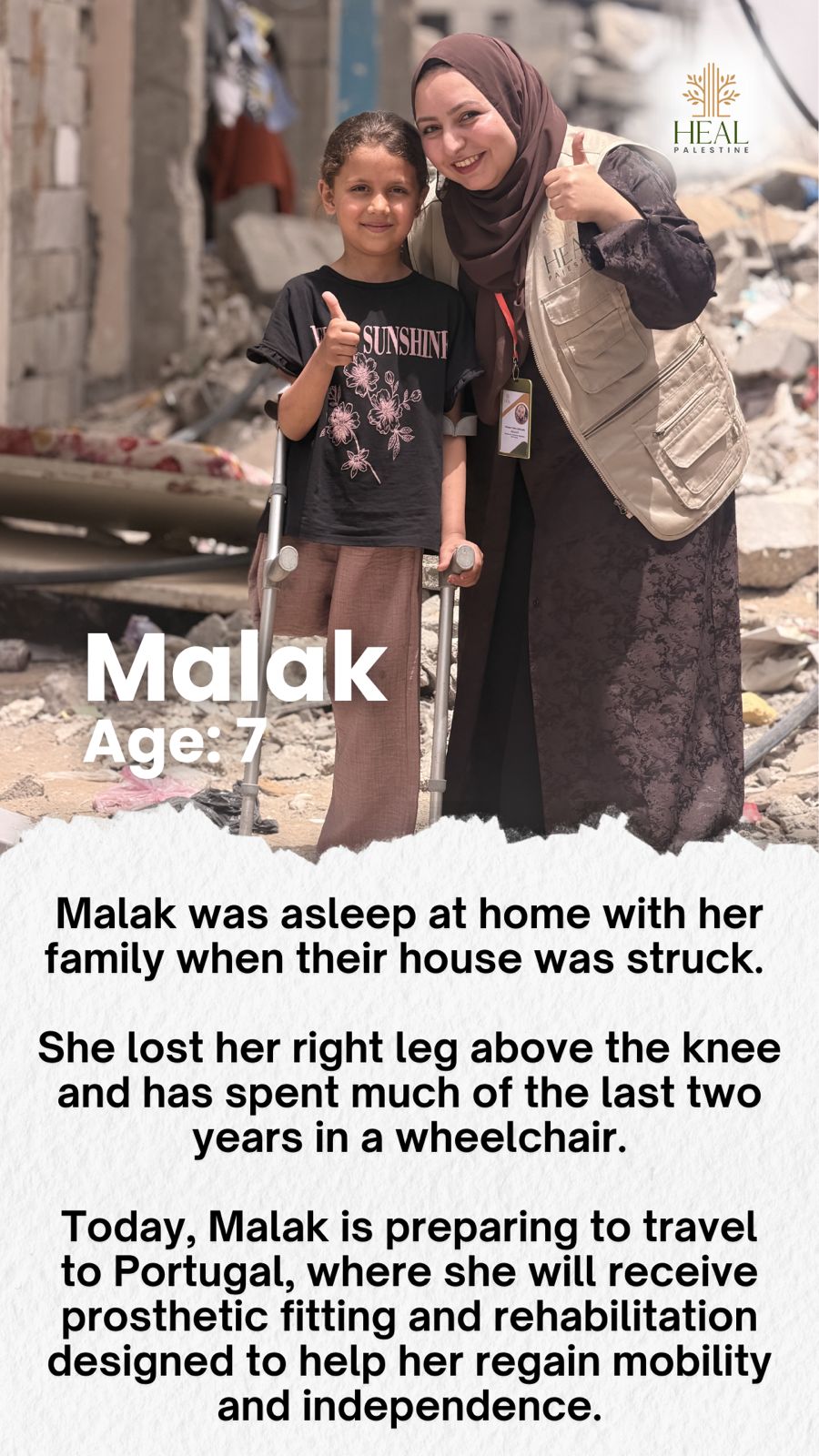 Malak, Global Healing Program child